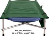 Green Reduced length Ibex Roll-a-Cot ® (67"L x 28"W x 15"H), with sleeve for your air mattress