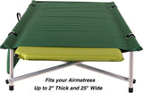 Green Polyester Longhorn Roll-a-Cot® (79"L x 32"W x 15"H) with sleeve for your air mattress